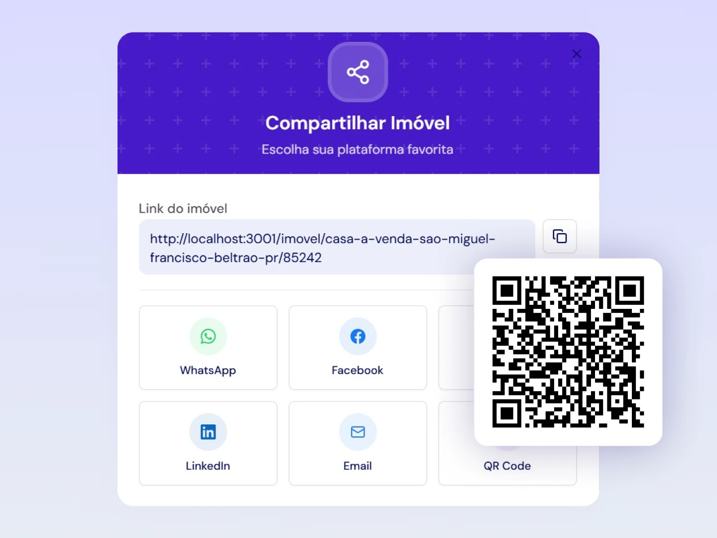 Compartilhamento com QR Code