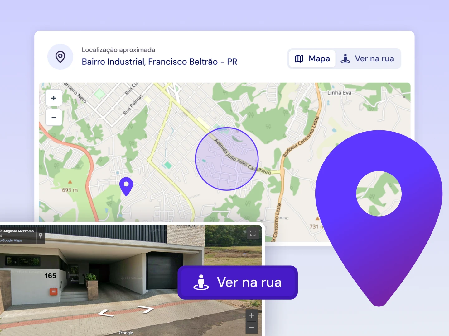 Mapa com localização inteligente