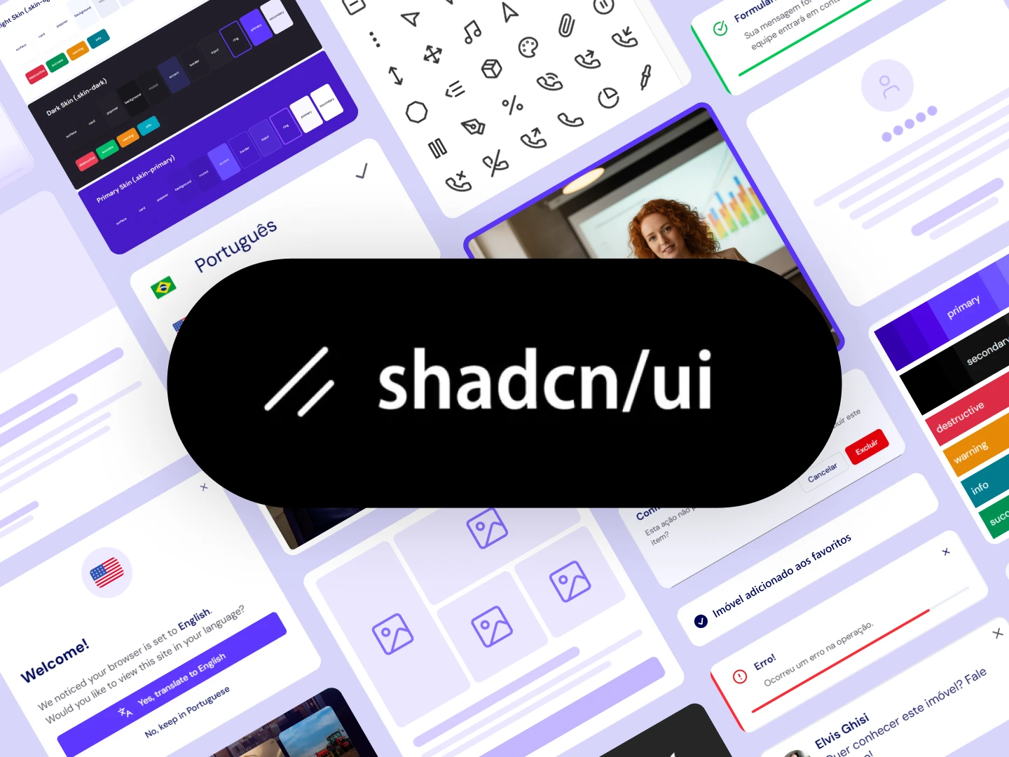 +55 componentes Shadcn UI